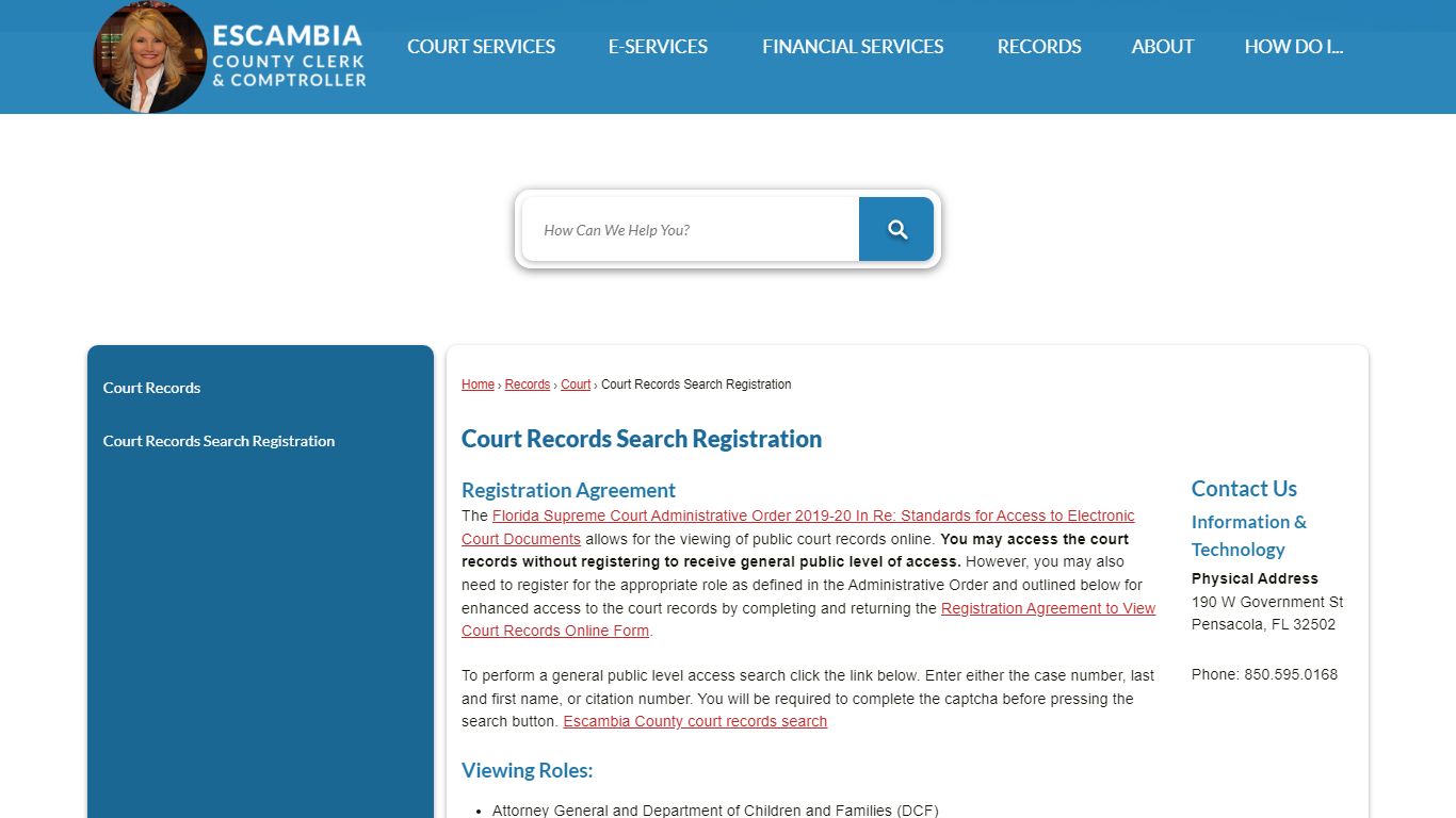 Court Records Search Registration | Escambia County Clerk, FL